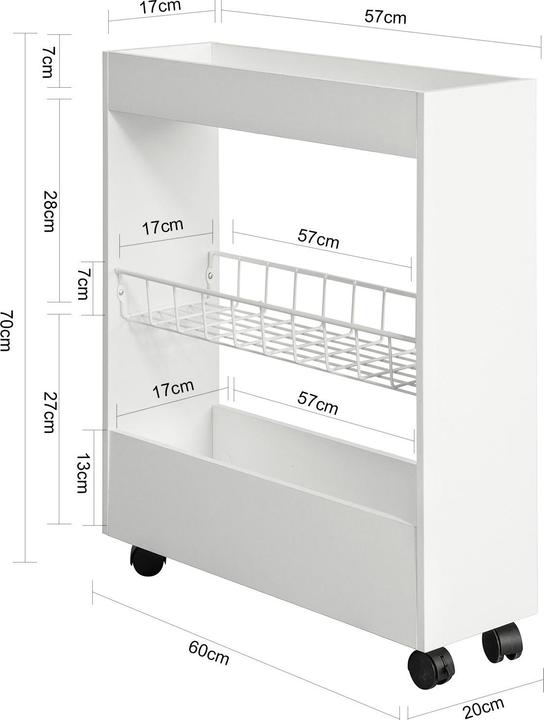 Immagine prodotto SoBuy Scaffale a nicchia con 3 ripiani (20 x 70 x 60 cm)