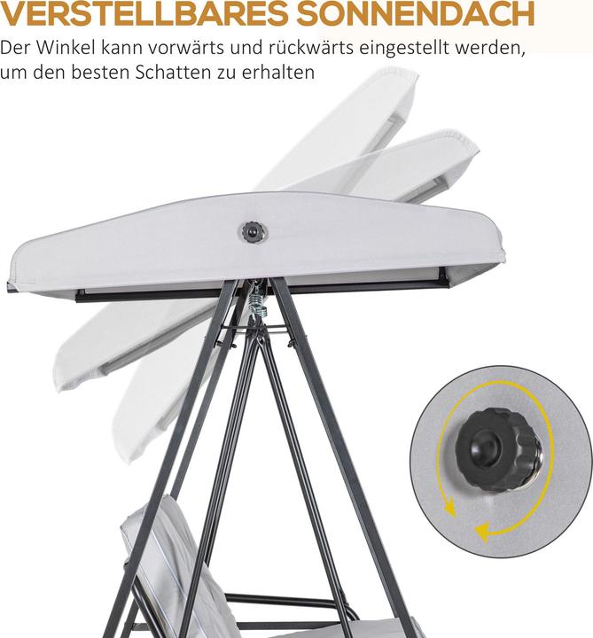 Immagine prodotto Outsunny Hollywoodschaukel Stahl, Polyester Grau