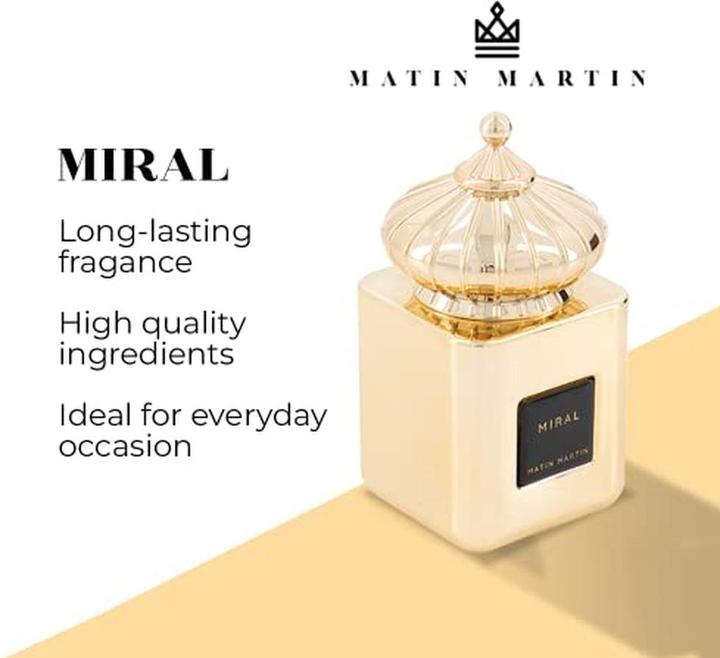 Matin Miral Eau de Parfum for Women Pear Mandarin Orange Plum Fruity Long Lasting Scent Arabian Perfumery (Eau de Parfum, 100 ml)
