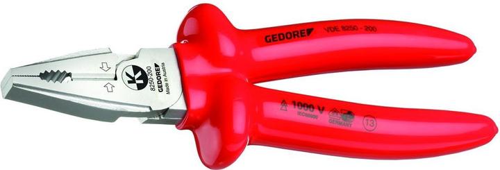 Actual product image Gedore VDE 8250-200 VDE Power combination pliers with dip insulation 200 mm (200 mm)