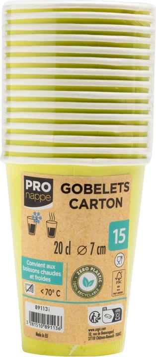 Image du produit PROnappe 15 gobelets à café jetables 200,0 ml (15 x)