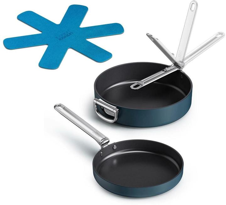 Actual product image Joseph Joseph Space frying pan folding handles set of 2 with pan guard (Frying pan, Aluminium, 28 x 11.90 cm)