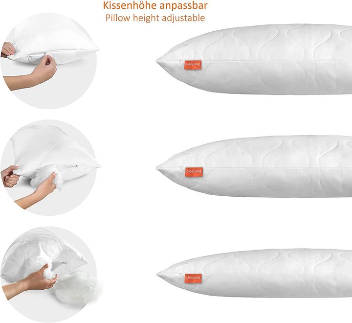 Produktbild Third of Life Kopfkissen 2er Set - 100% Polyester (Mikrofaser) - sehr weich - waschbar bis 60 Grad - Ökotex Standa (40 x 80 cm)