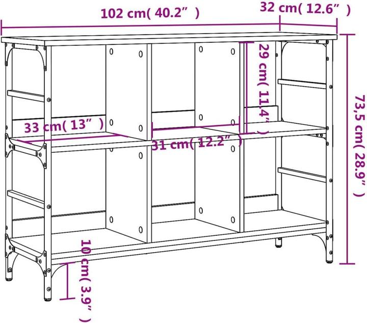 Image du produit VidaXL Buffet Chêne Sonoma 102x32x73,5 cm Matériau dérivé du bois,Couleur