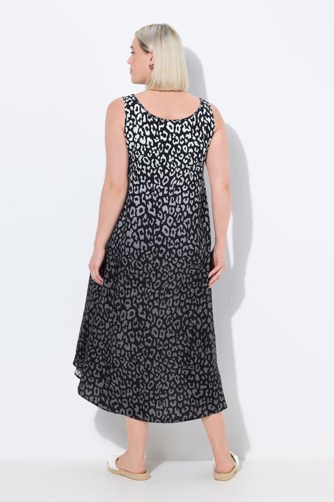 Immagine prodotto Ulla Popken Abito midi dal taglio smanicato con gradiente di colore, design leopardato e scollo rotondo (46, 48)