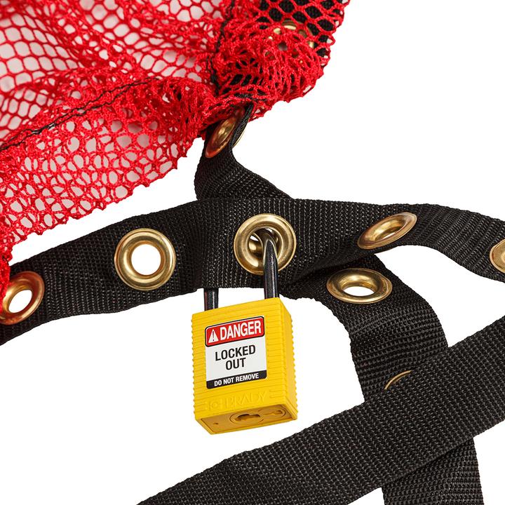 Productafbeelding Brady Afsluitbare hoes, polyester stof, rood, smalle ruimte - L (1 stuk)