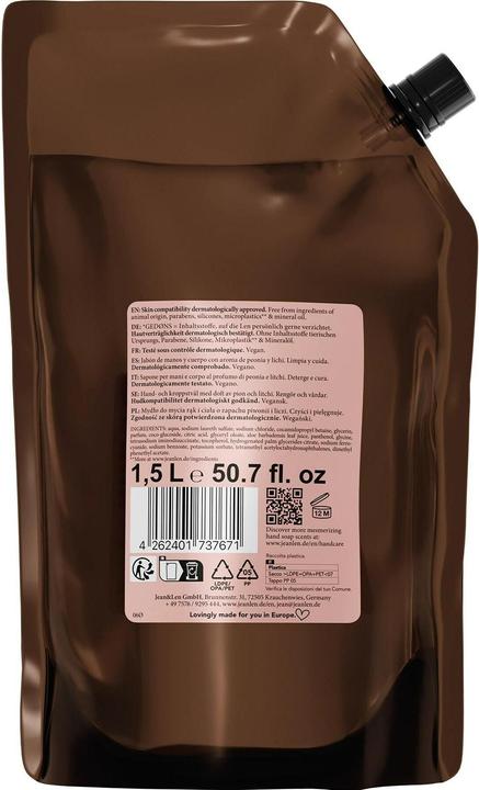 Immagine prodotto Jean & Len Peonia/Litchi (Ricarica, Sapone liquido, 1500 ml)
