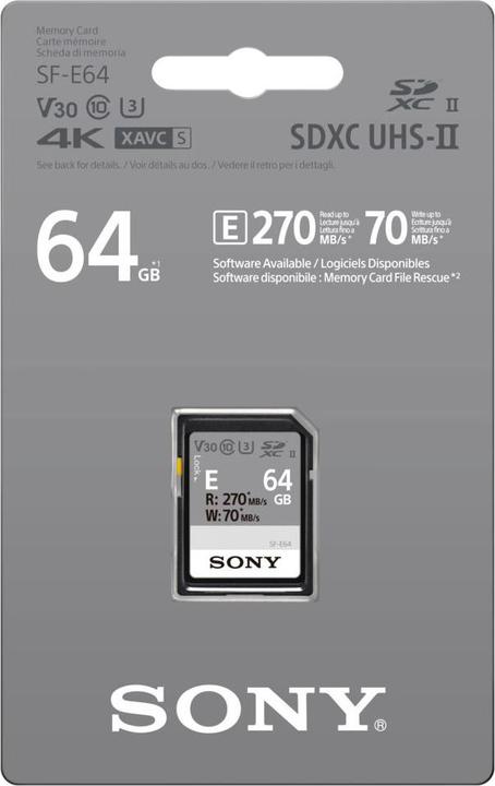 Produktbild Sony SF-E series (64 GB, SDXC, U3, UHS-II)