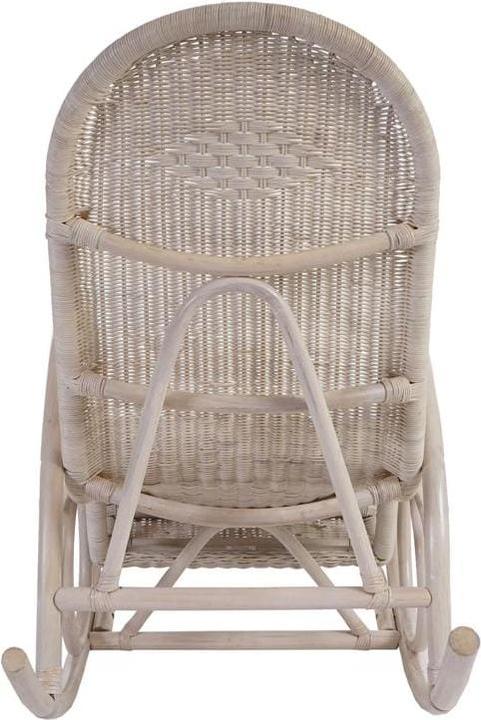 Actual product image Swisshandel24 Rocking Chair, Rattan Armchair, white - brown cushion