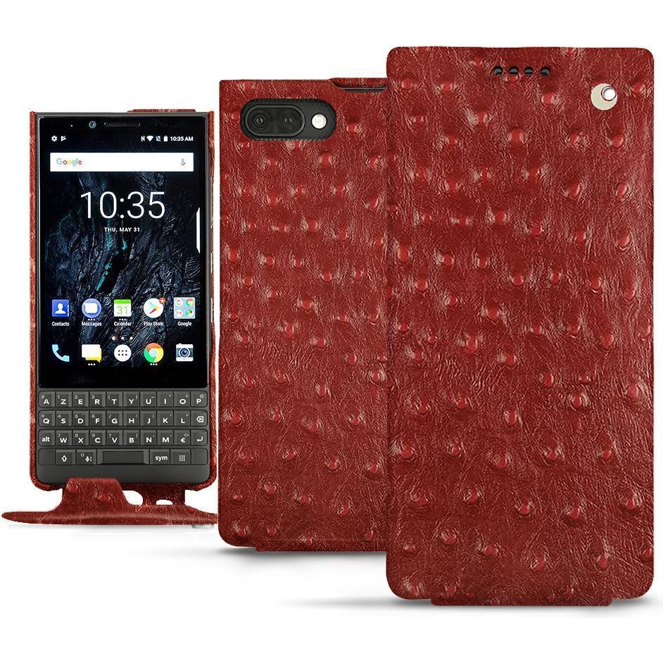 Noreve Lederschutzhülle vertikal (Blackberry KEY2), Smartphone Hülle, Rot