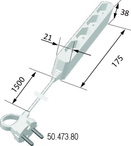 Actual product image Halemeier HV distributor 230 V (1.50 m, CEE 7/16)