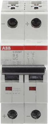 Actual product image ABB Automatic circuit breakerS202MT-B6UCB-Char. 10kA 6A 2P 2CDS272065R0065