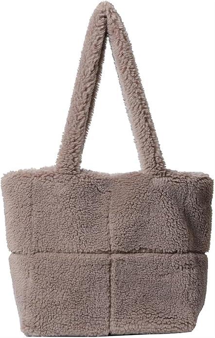 Only-Bags.Store Borsa a tracolla chic in pelliccia sintetica - versatile e leggera, perfetta per il lavoro o il