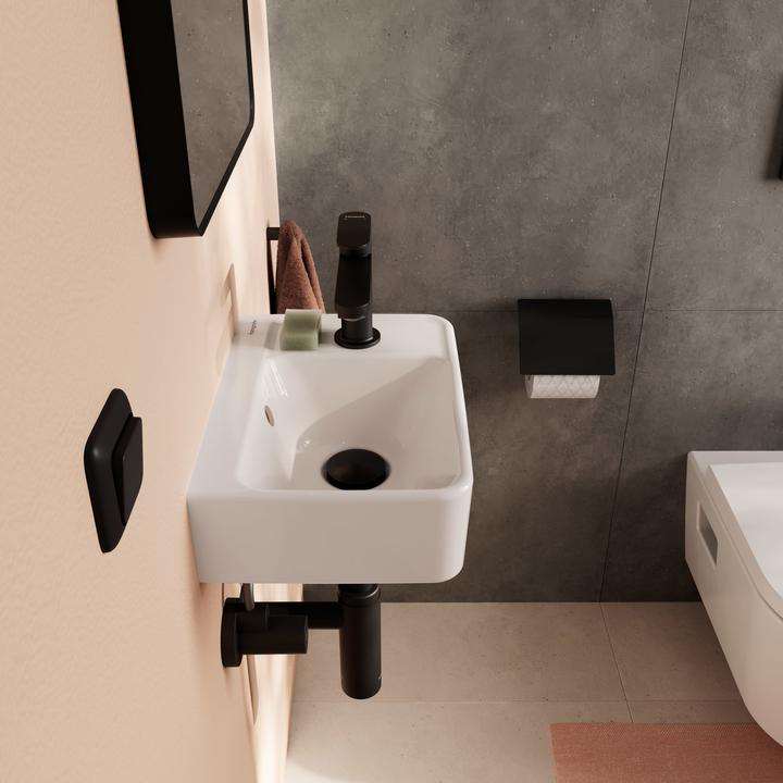 Actual product image hansgrohe Xanuia Q wash hand basin, 1 tap hole, with overflow, 360x250mm, white (250 mm, 360 mm)
