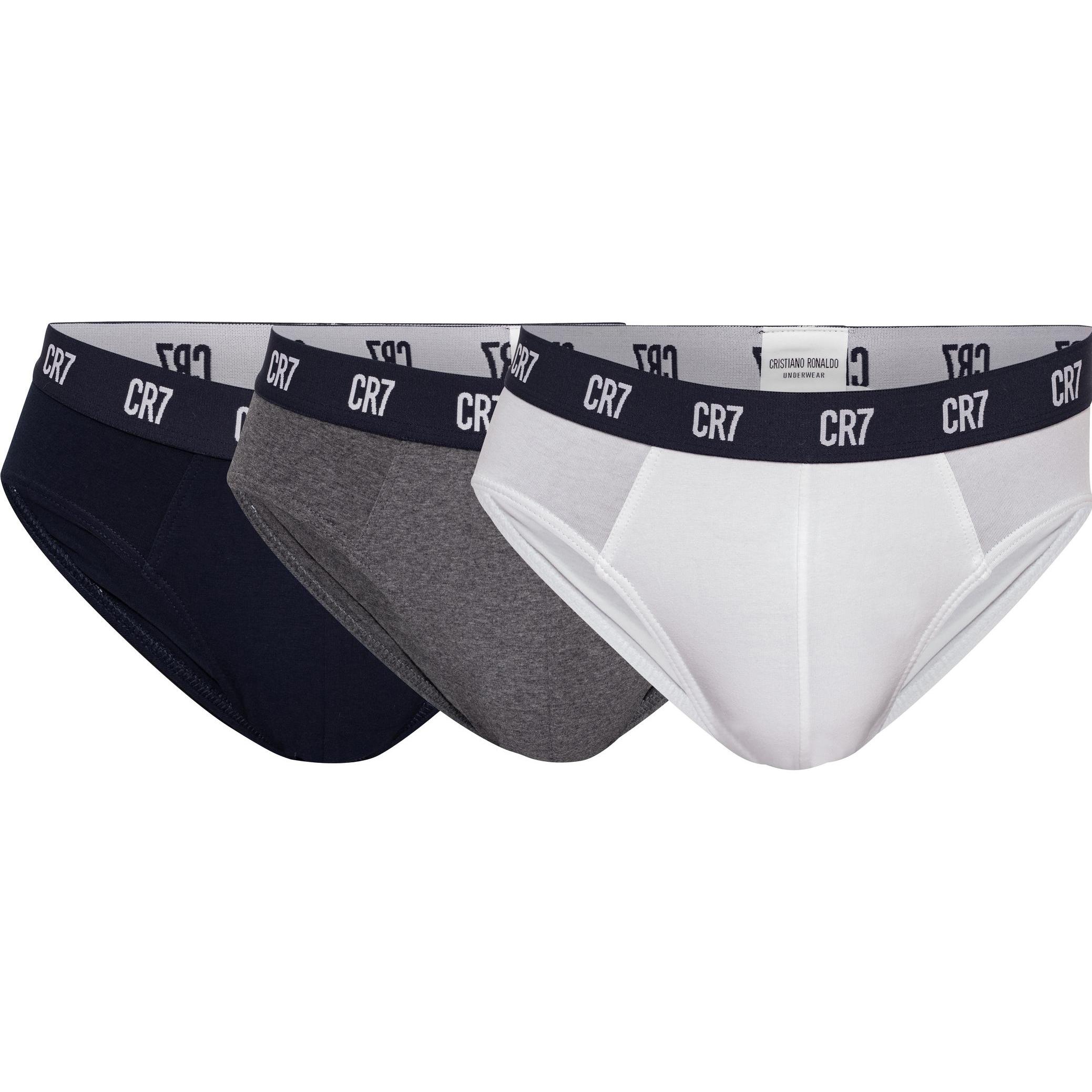 CR7, Herren, Unterhosen, Basic Brief Organic 3-Pack, Mehrfarbig, (M, 3er Pack)