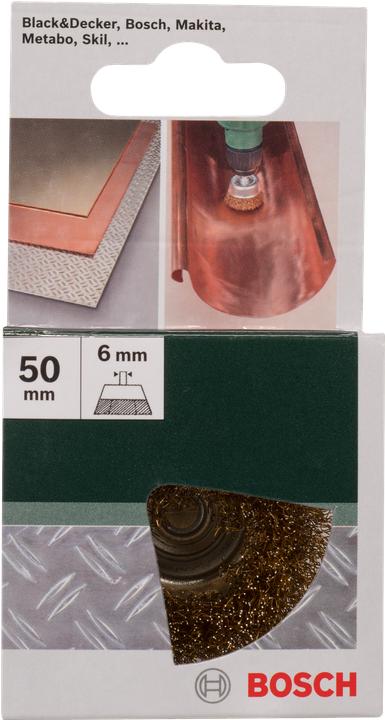 Produktbild Bosch Zubehör Topfbürste für Bohrmaschinen – Gewellter Draht, vermessingt, 50 mm