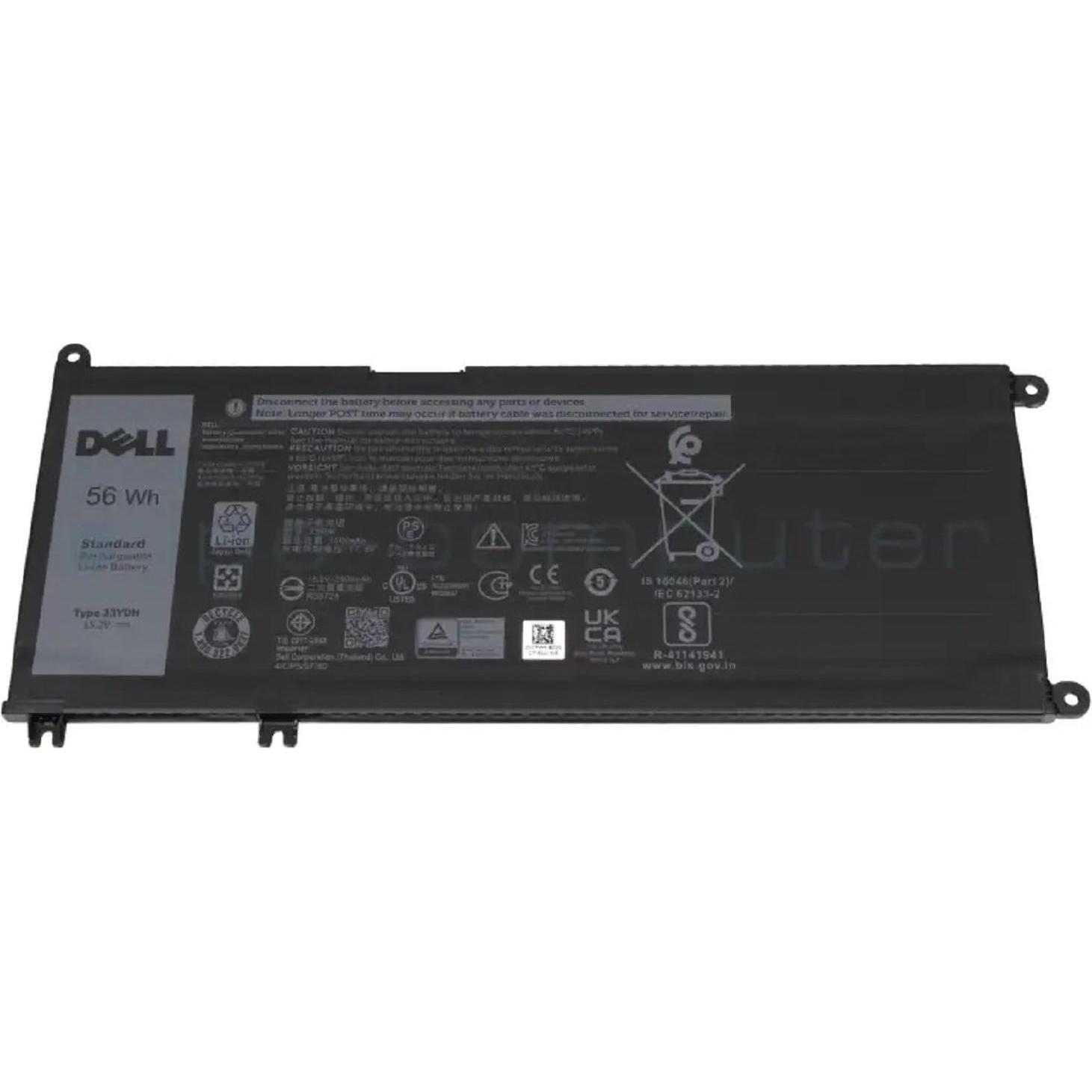 Dell Battery, 56WHR, 4 Cell (4 Zellen, 3400 mAh), Notebook Akku, Schwarz