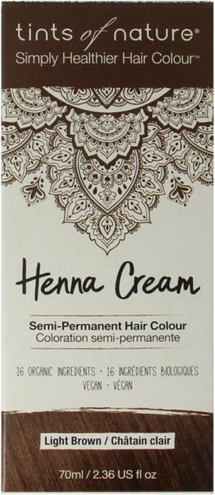 Tints Of Nature Töne der Natur, halbe Haarfarbe mit Henna, hellbraun, 70 ml (Castaño Claro)