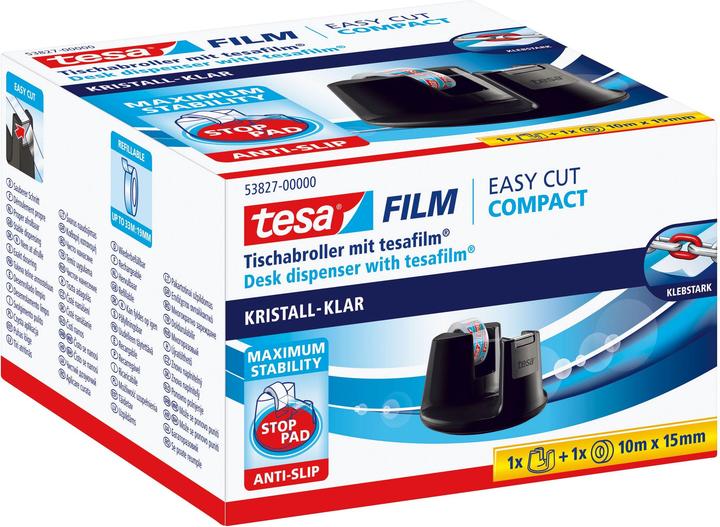 Produktbild tesa tesafilm COMPACT Tischabroller, Klebeband-Spender mit Anti-Rutsch-Boden, inkl. 1 Rolle tesafilm