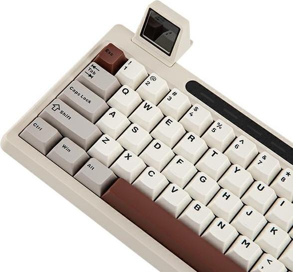 Actual product image Epomaker Klawiatura mechaniczna RT65 Flamingo Switch szaro-biały/grey-white (US, Cable, Wireless)