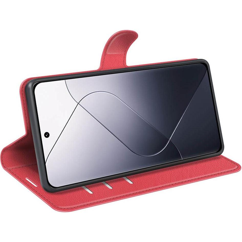 Thumbnail - Cover-Discount Xiaomi 14 - Leder Etui Hülle rot (Xiaomi 14), Smartphone Hülle, Rot