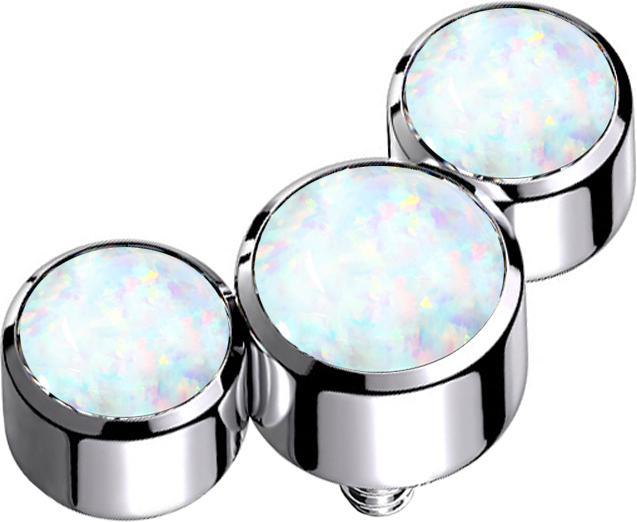 Immagine prodotto Star Piercing Dermal Anchor argento tre opali bianchi (senza ottone, Titanio)