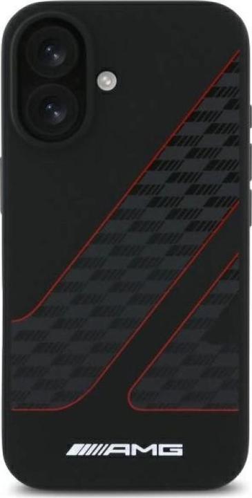 Actual product image Mercedes AMG AMHMP16S2SCFR iPhone 16 6,1" czarny/black hardcase Checkered Flag Pattern MagSafe (Apple iPhone 16)
