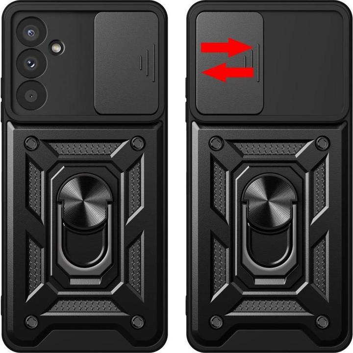 Image du produit Hurtel Hybrid Armor Camshield case for Samsung M14 with camera cover - black (Samsung Galaxy M14)
