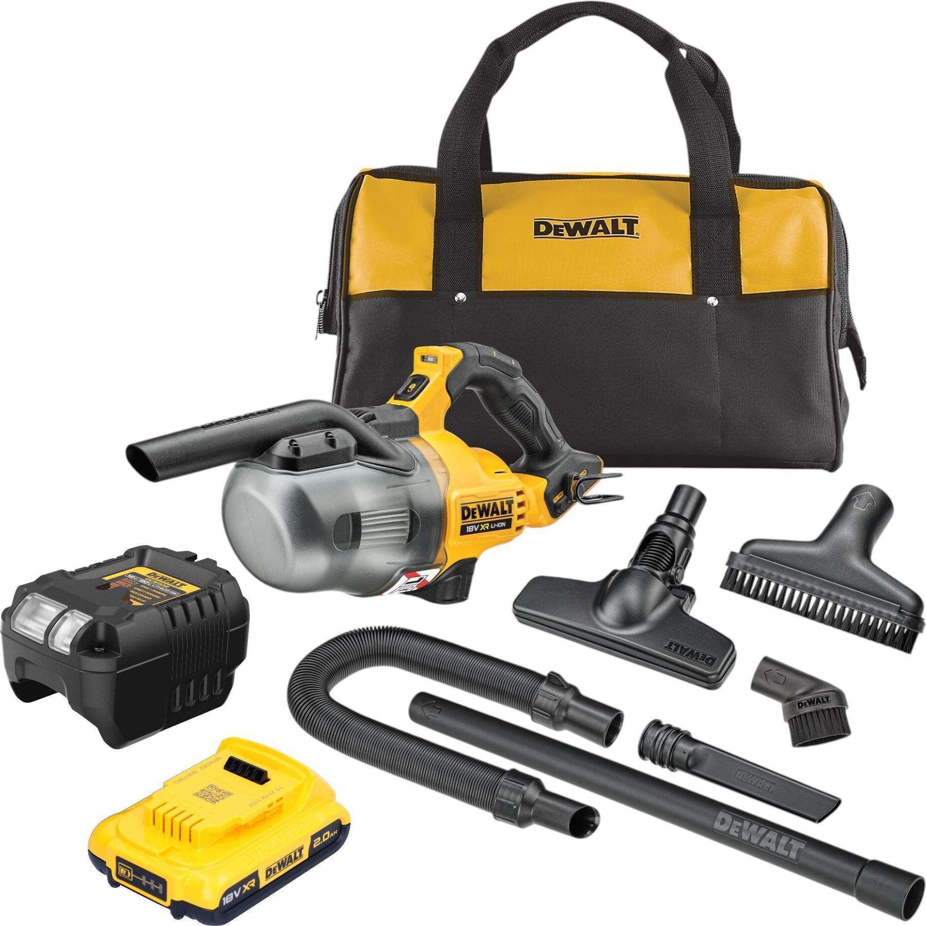 DeWalt, Industriestaubsauger, DCV 501 LD1 Akku Stabsauger 18 V 0,7 l Staubklasse L + 1x Akku 2,0 Ah + Ladegerät (Nass-Tr...