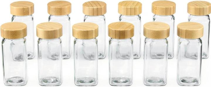 Gourmetmaxx Gewürzgläser-Set 120 ml, Transparent/Braun (0.12 l)