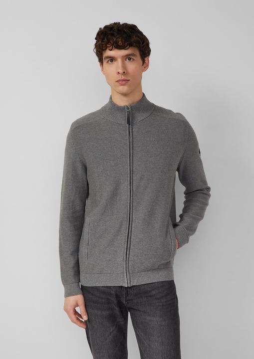Produktbild s.Oliver Strickjacke Strickjacke im Mustermix mit Troyer-Kragen (S)