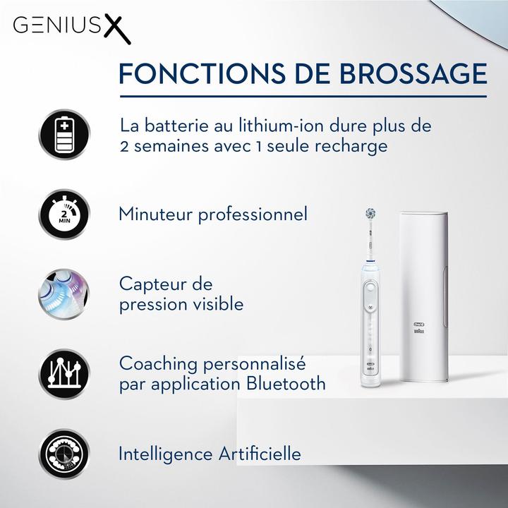 Immagine prodotto Oral-B Genius X Spazzolino elettrico bianco + custodia Traveal (Spazzolino oscillante)