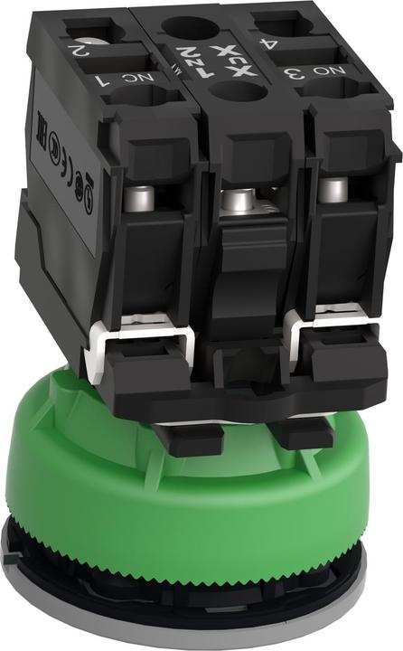 Produktbild Schneider Electric Leuchtdrucktaster kompl Flush Kunstst blau 30mm 230V IP69K