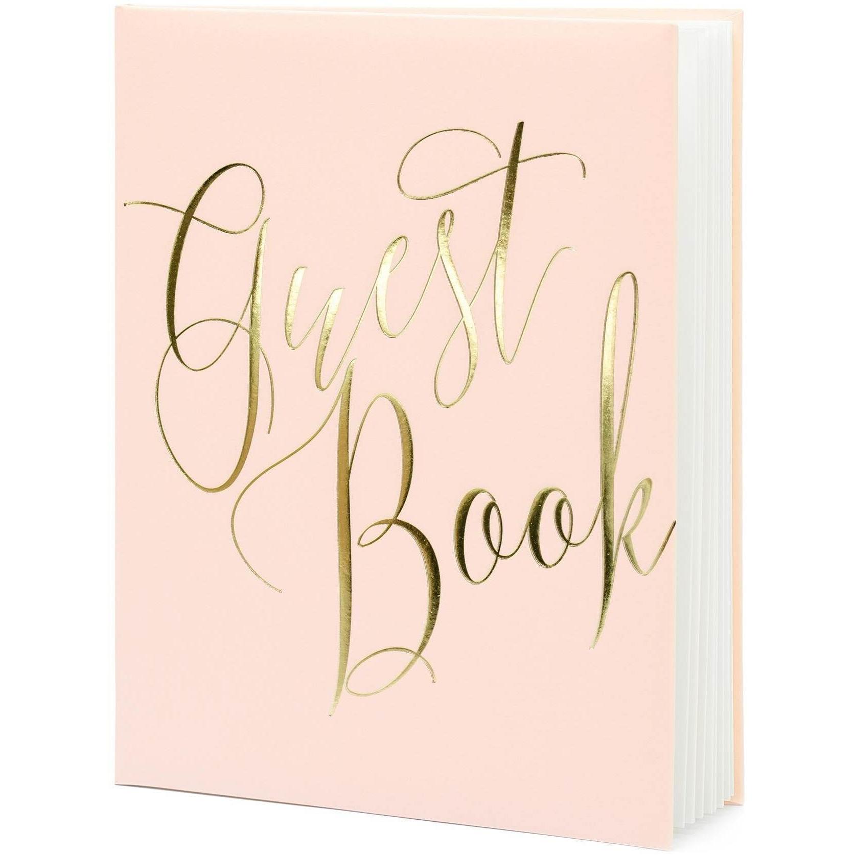 Partydeco, Fotoalbum, Gästebuch Guest Book 20 x 24.5 cm, Rosa/Gold (20 x 24.5 cm)