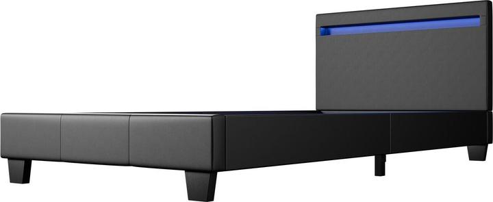 Actual product image Juskys LED upholstered bed Verona with slatted frame (90 x 200 cm)