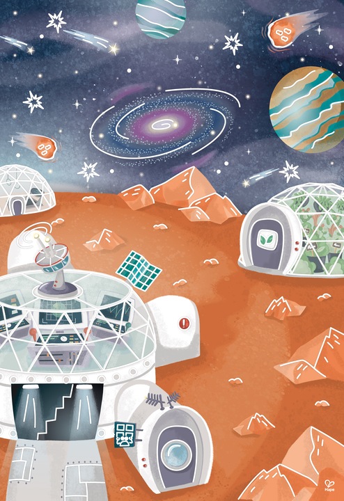 Image du produit Hape Kit de dessin et de jeu "La vie sur Mars