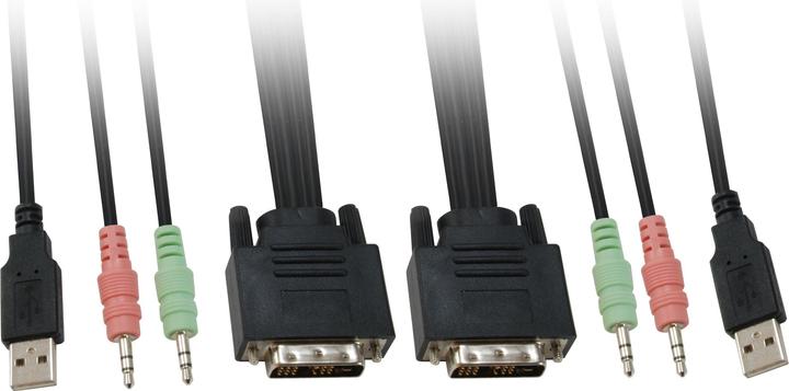 Actual product image LevelOne KVM-0260 DVI KVM Switch with Audio/USB Cable