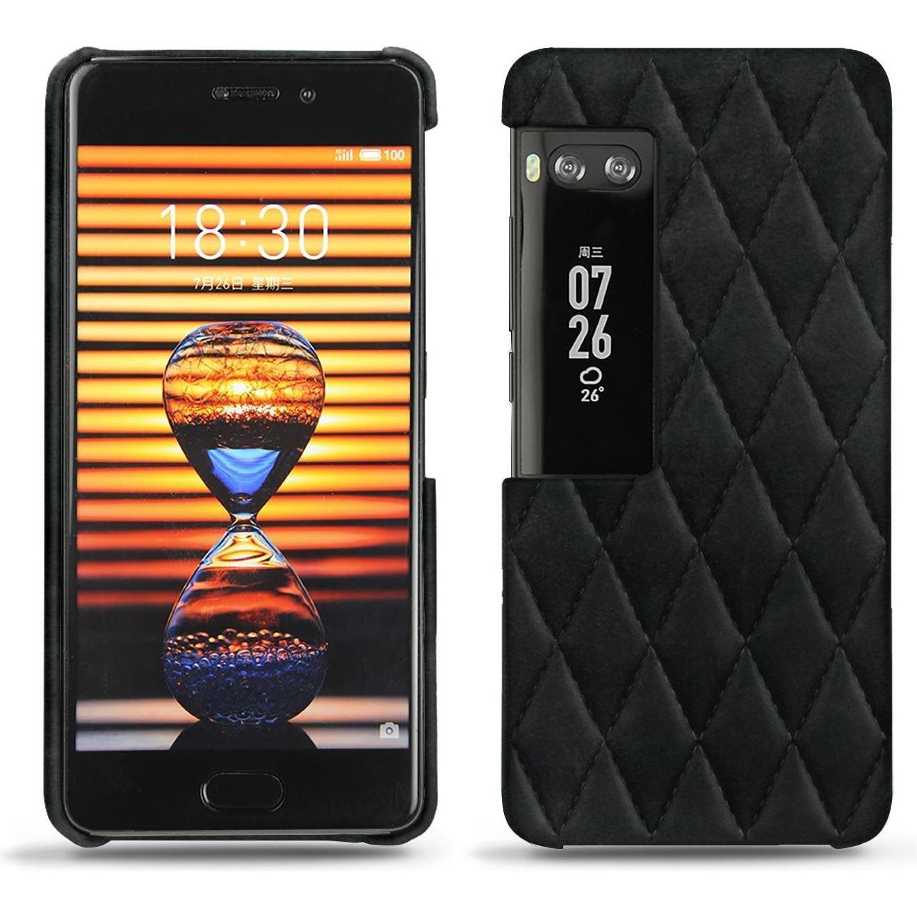 Noreve Lederschutzhülle (Meizu Pro 7), Smartphone Hülle, Schwarz