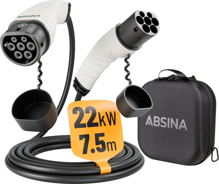 Image du produit Hückmann Câbles de recharge pour voitures électriques (Type 2, 22 kW, 32 A, 7.50 m)