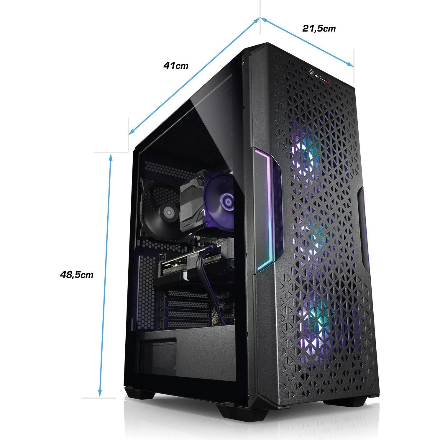 Kiebel Raptor V (AMD Ryzen 7 5800X, 32 GB, 2000 GB, Radeon RX 7800 XT), PC, Schwarz