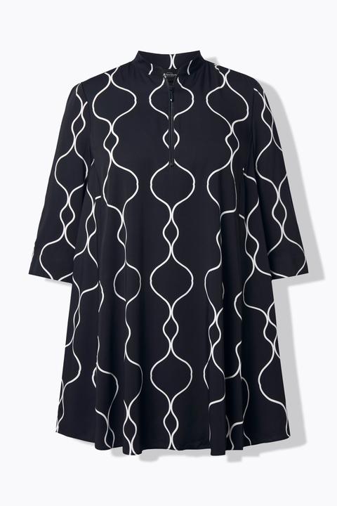 Actual product image Ulla Popken Ogee Print Satin Tunic (54)
