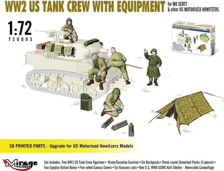 Image du produit Mirage Hobby WW2 US TANK CREW WITH EQUIPMENT for M8 SCOTT & other US MOTORISED HOWITZERS