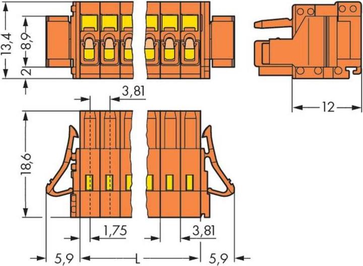 Actual product image Wago 1-wire female multipoint connector