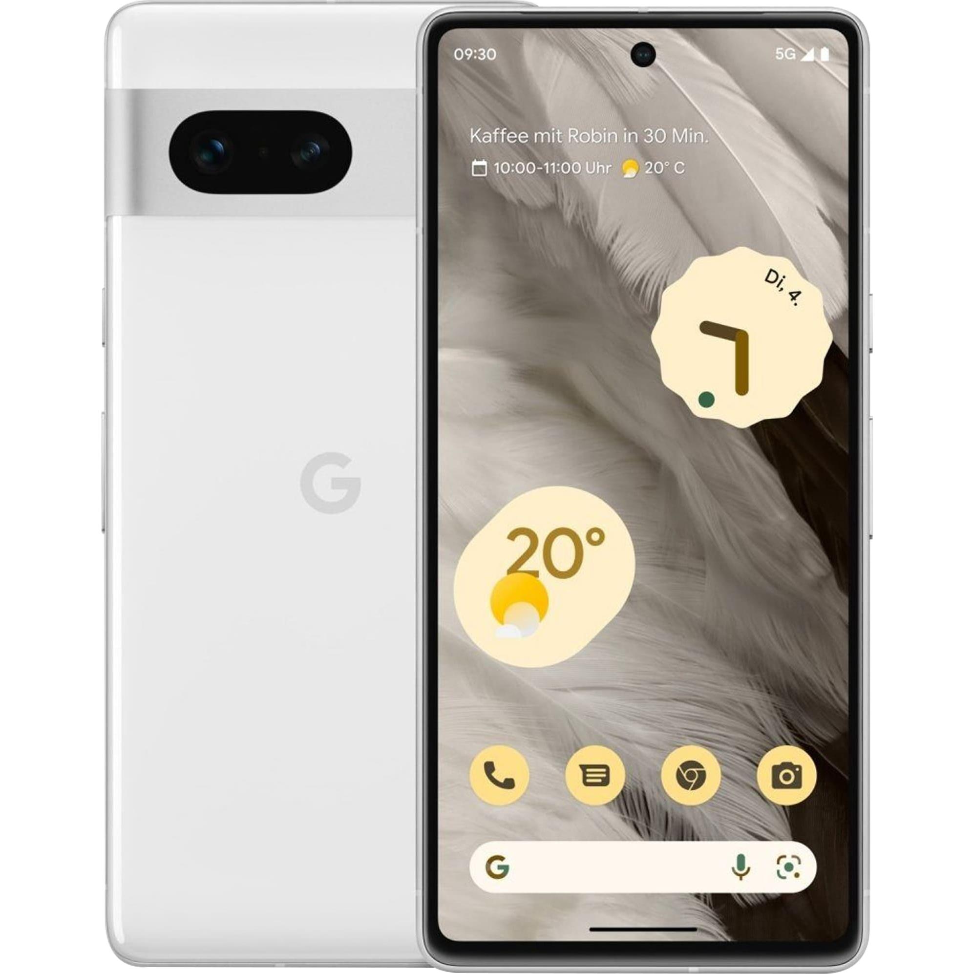 Google Pixel 7 (256 GB, Snow, 6.30", SIM + eSIM, 50 Mpx, 5G), Smartphone, Weiss