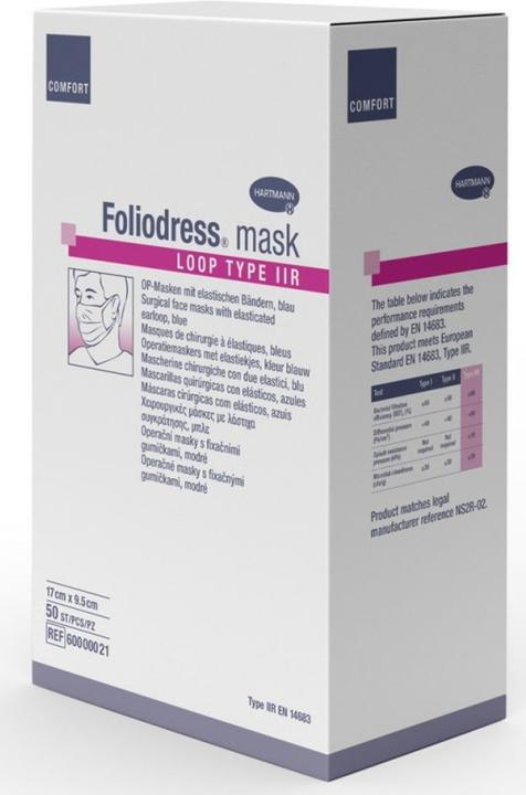 Actual product image Foliodress Mask Loop Type IIR 50 pcs (Type IIR, 50 x)