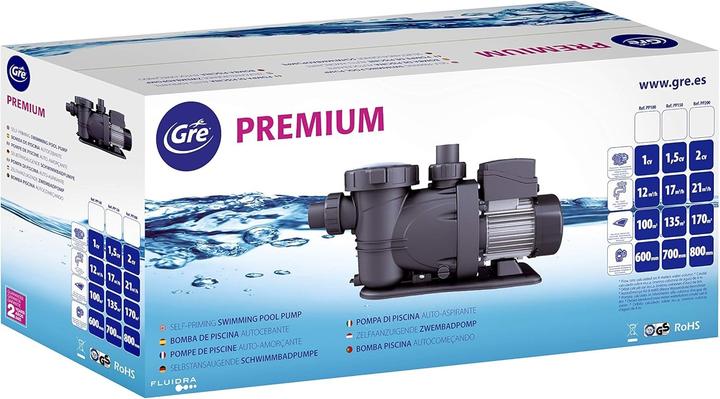 Produktbild Gre Filter pump PP152 1100 W 22000 lh complies with the European Ecodesign Directive