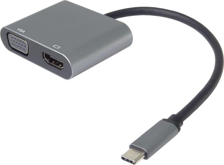 Actual product image PremiumCord MST adaptér USB-C na HDMI + VGA, rozlišení 4K a FULL HD 1080p (HDMI, VGA)