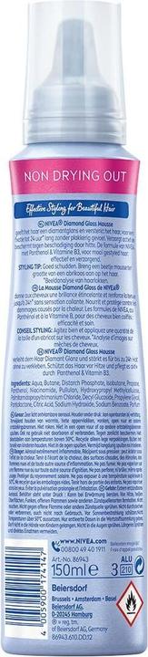 Actual product image NIVEA Diamond Gloss Care Styling Mousse (150 ml, Foaming agent)