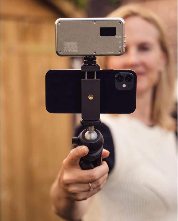 Productafbeelding Mojogear Video Kit / Vlog Set: Mini-Tripod + Phone Holder (MG-27) (Plastic)