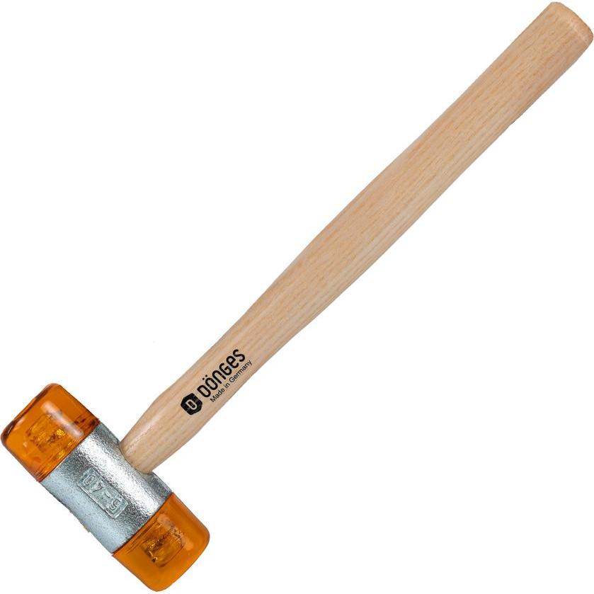Dönges, Hammer, Kunststoffhammer mit lackiertem Eschenstiel, 40 mm, gelb (570 g)